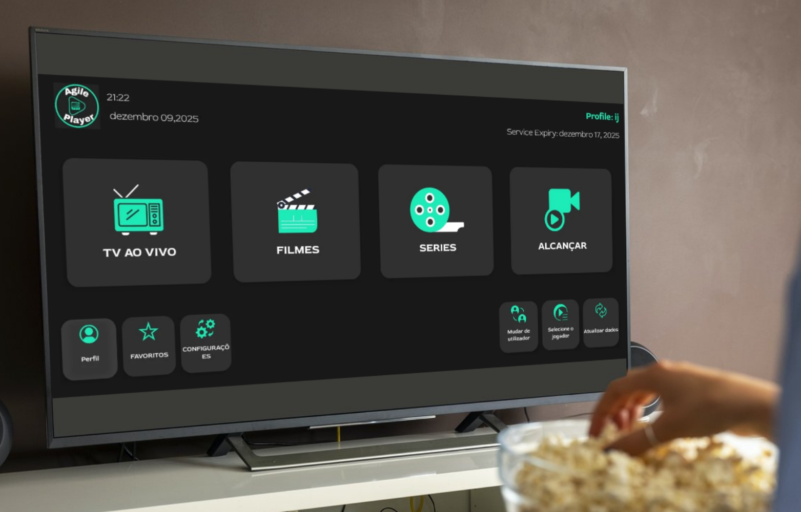 AGILE PLAYER USUARIO E SENHA